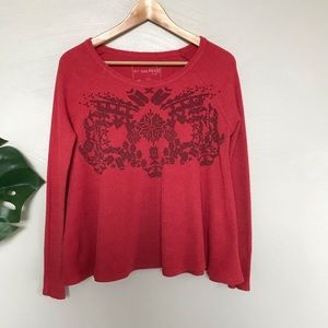 We the Free Red Long Sleeve Thermal Top